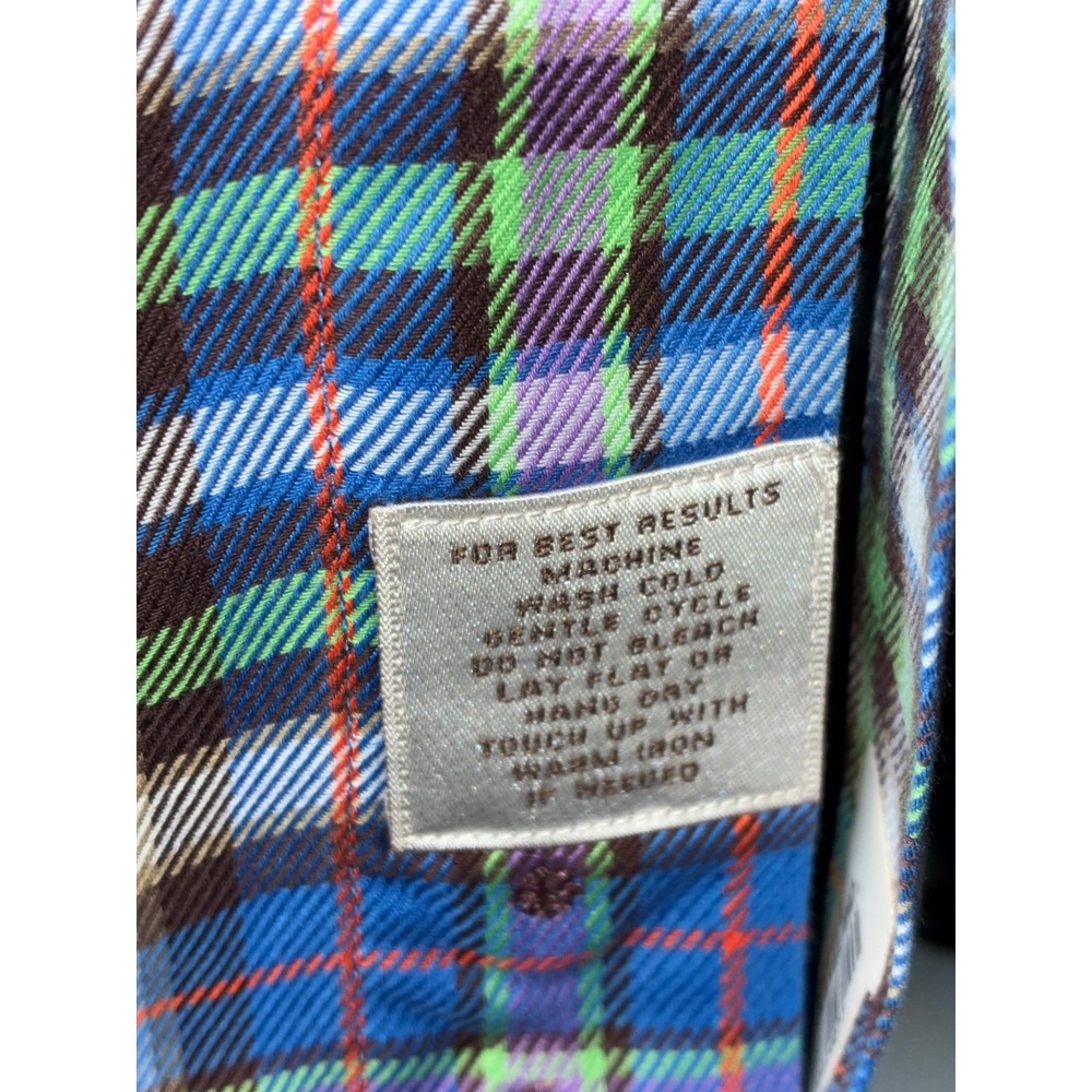 Peter Millar Mens Blue Green Plaid Cotton Button Down Shirt MF12D03 Medium - Picture 10 of 12